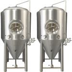 PLC / DCS Stainless Steel Beer Brewing System , 1500L Industrial Beer Brewing