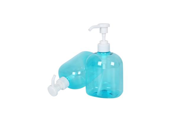 Shampoo Pump Bottle Plastic Dispenser Bottle 500ml Blue PET Round Lotion Hand