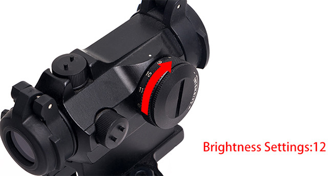 Black Finish Compact Red Dot Hunting Scopes With Flip - Up Lens Cover 24mm Magnification