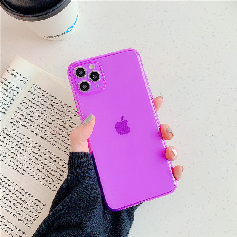 Tpu Florescent Shockproof Mobile Phone Covers For Iphone 6 7 8 X 11 12 Pro Max
