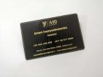 Brass Material Matte Black Metal Business Cards With Laser Engrave Gold Logo