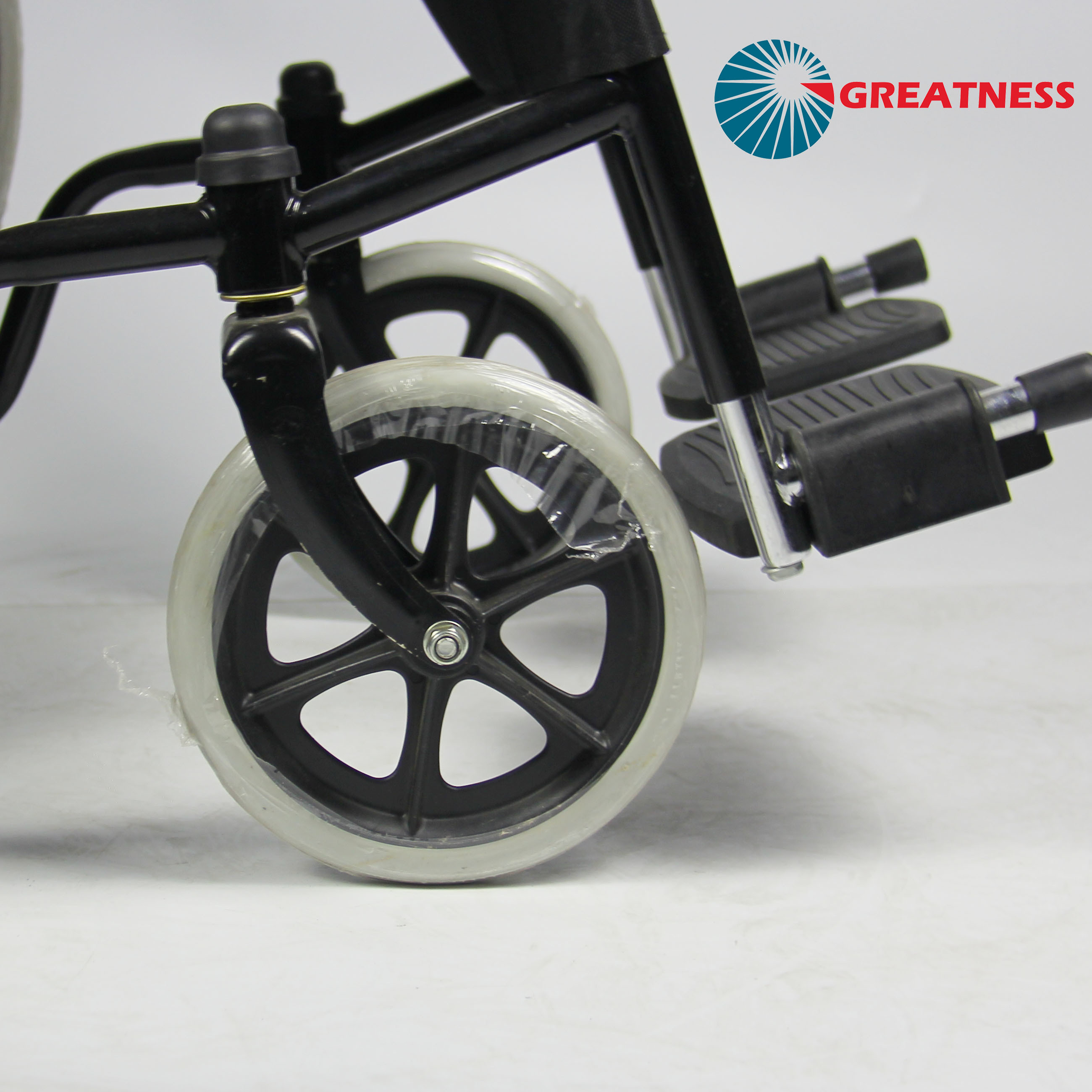 Basic Simplicity Folding Steel Wheelchair Sturdy With Fixed Footrest