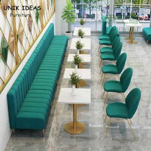 Wholesale Metal Restaurant Dining Table And Chairs Velvet 90cm Fresh Fast Food Booth Seating from china suppliers