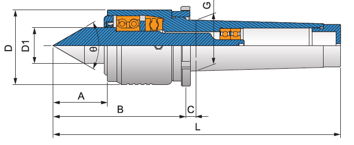 SC-62-A HEAVY DUTY LIVE CENTER TIR LESS THAN 0.002MM AND LONG-LASTING ALLOY STEEL