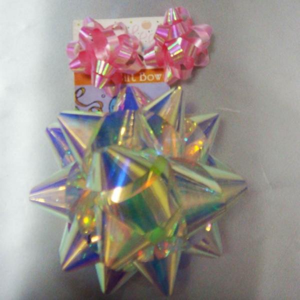 Quality Rainbow Pattern Ribbons And Bows 4 Inch Diameter Big Size Star Bow for sale
