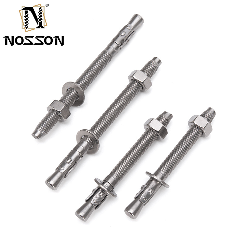 Corrosion-Resistant DIN Standard Silver Steel Wedge Anchor Hot Dip Galvanized Expansion Anchor Bolts M6 M8 M10 M12 M16