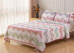 Country Style Wave Embroidered King Size Patchwork Quilts 3pcs 100% Cotton