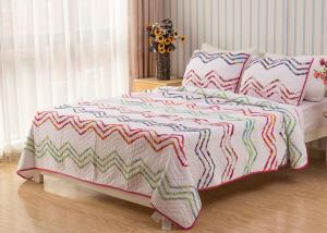 Wholesale Country Style Wave Embroidered King Size Patchwork Quilts 3pcs 100% Cotton from china suppliers