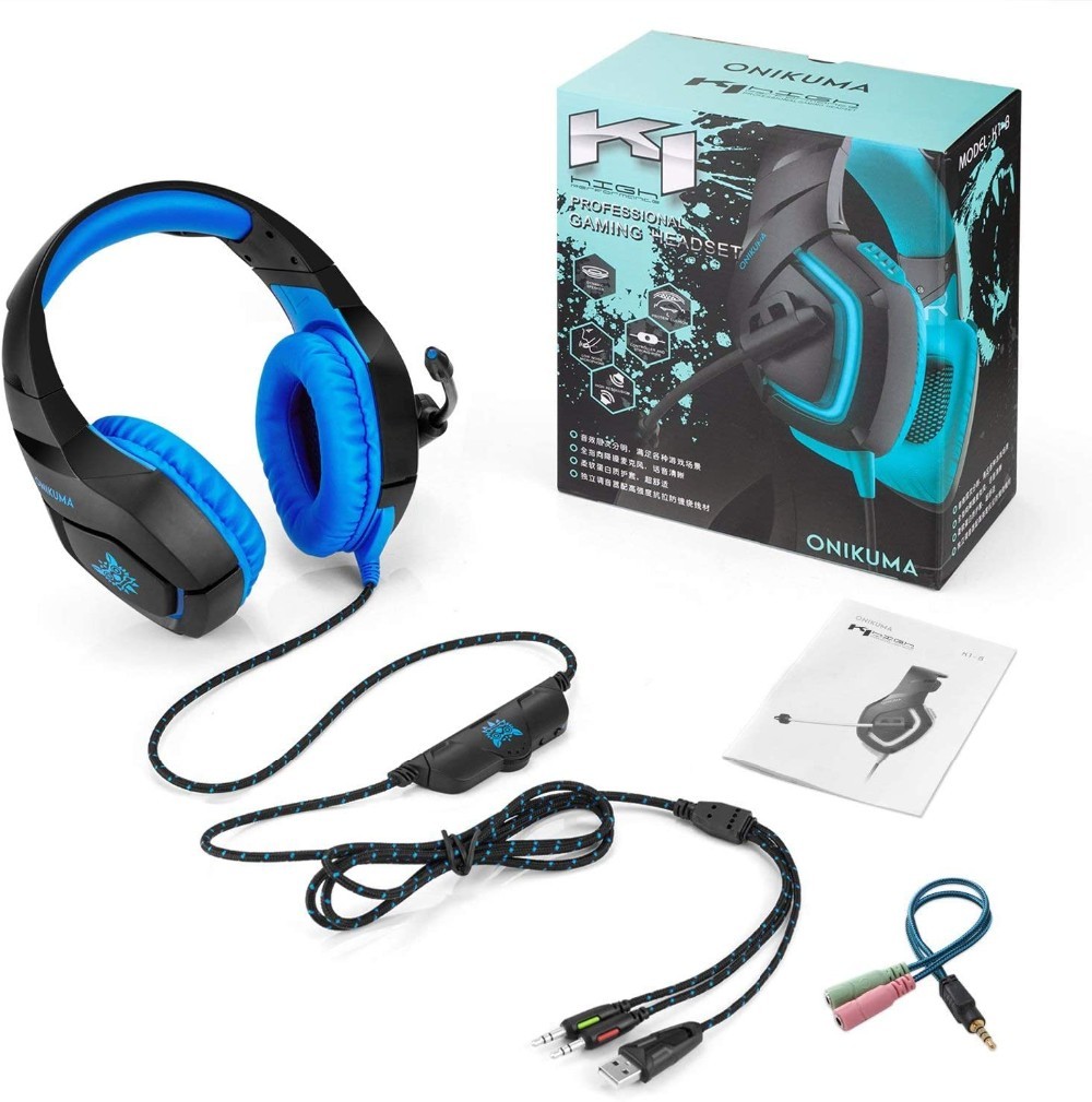 117dB 2.2kohm ONIKUMA K1 Wired Gaming Headset With Microphone