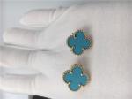 Van Cleef Arpels Sweet Alhambra earstuds 18k yellow gold with turquoise