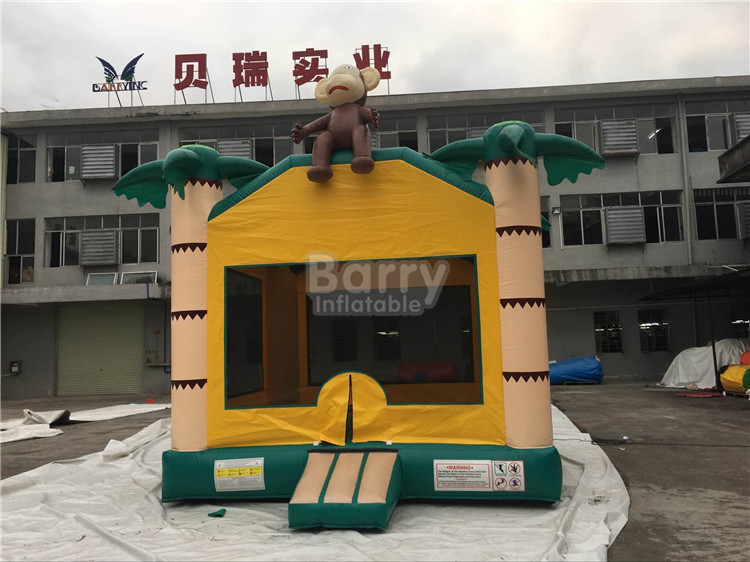 Air Monkey Inflatable Bouncer , Palm Tree Samll Inflatable Bounce Castle For Little Kids
