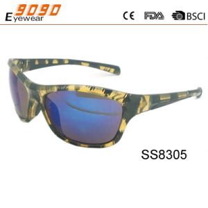 Wholesale fashionable sports sunglassses ,mande of plastic frame ,printed pattern, from china suppliers
