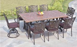 Wholesale Leisure Garden Cast Aluminum 8 Seater Outdoor Furniture Table And Chair Set Garden Furniture from china suppliers