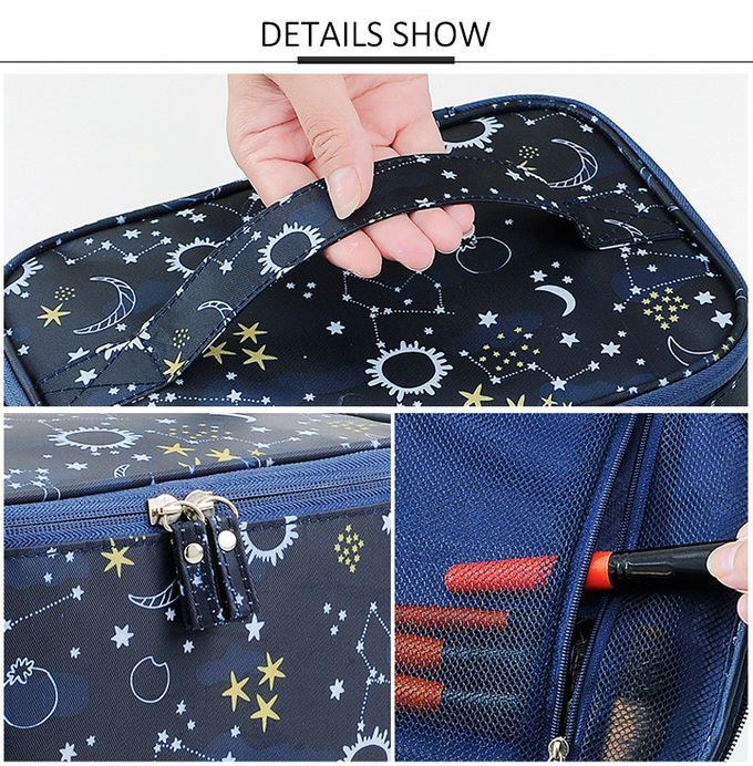 Womens Sublimation Square Nylon Cosmetic Makeup Organizer Bag