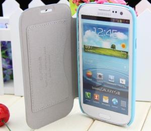 Wholesale Samsung S3 Android Cellphone Case , White PU Leather Thin Flip Cover from china suppliers