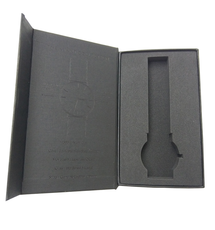 Custom Design Paper Cardboard Magnetic Book Box for Watch Packaging Insert