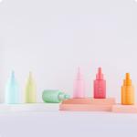 30ml Blue/Purple Cylindrical Smooth Glass Bottle With Blue/Purple Drop For Empty