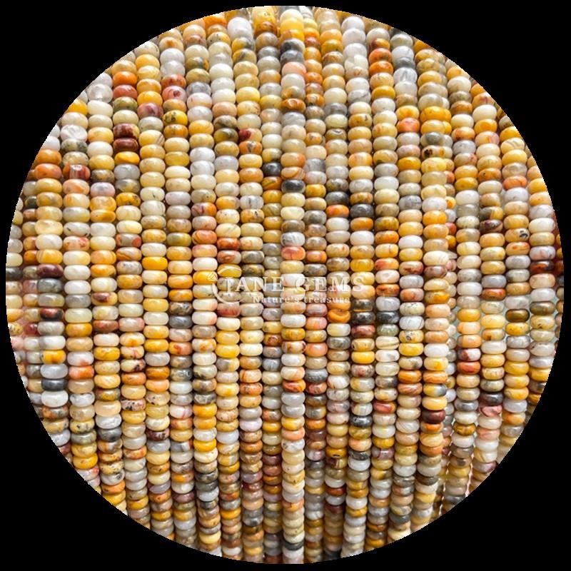 Gems Bead Customized Size Rondelle Abacus Shape Gemstone Crazy Agate Aquamarine Loose Bead Strands for Jewelry Making