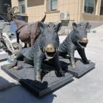 Bronze Life Size Boar Statues Fountains Metal Wild Pig Spitting Water Fountain
