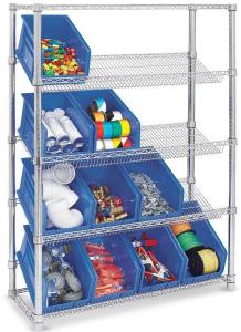 Wholesale Indoor Commercial Wire Shelving / Clear Plastic Storage Bin Slanted Chrome Wire Shelving Systems from china suppliers