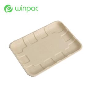 Wholesale 200ml Bagasse Meat Fruit Paper Compostable Meat Trays Sustainable Disposable from china suppliers