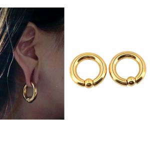 Wholesale BODY PUNK Piercing Earring Ring Ear Stretcher Expander Weights BCR Gold Captive Ball Closure Nose Septum Ring 2.5mm 4mm from china suppliers