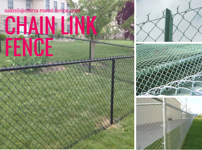 Hot-dipped Galvanized black vinyl chain link fence 2.1m*10mx50x50mm