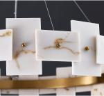 Led Creative Chandelier For Living Room White Ring Marble Chandelier(WH-MI-318)