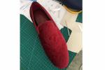 Embroidery Noble Slip On Loafer Mens Velvet Smoking Slippers Plain Colour Skull
