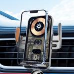 Tempered Glass Wireless Fast Charger Smart Mobile Phone Stand Car Mounted