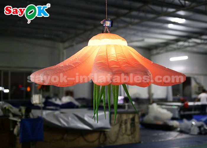 Colorful 1.5m Inflatable Lighting Decoration / Blow Up Hanging LED Flower