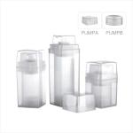 Square Double Wall 15ml 30ml 50ml Cosmetic Airless Pump bottle in Recyclable PP