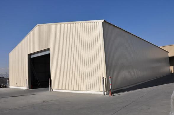 Anti Fire / Rust Prefab Corrugated Metal Buildings , Painted Prefabricated