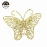 Beautiful Golden Butterfly Iron On Patch , Sequin Washable Animal Iron On