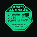 1mm Thickness Photoluminescent Security Alert Signs Glow In The Dark