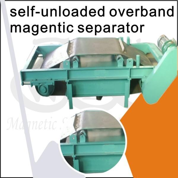 Over Belt Self Cleaning Overband Magnetic Separator / Cross Belt Magnetic