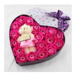 New creative promotion gift product wedding gift 20 flower soap with bear