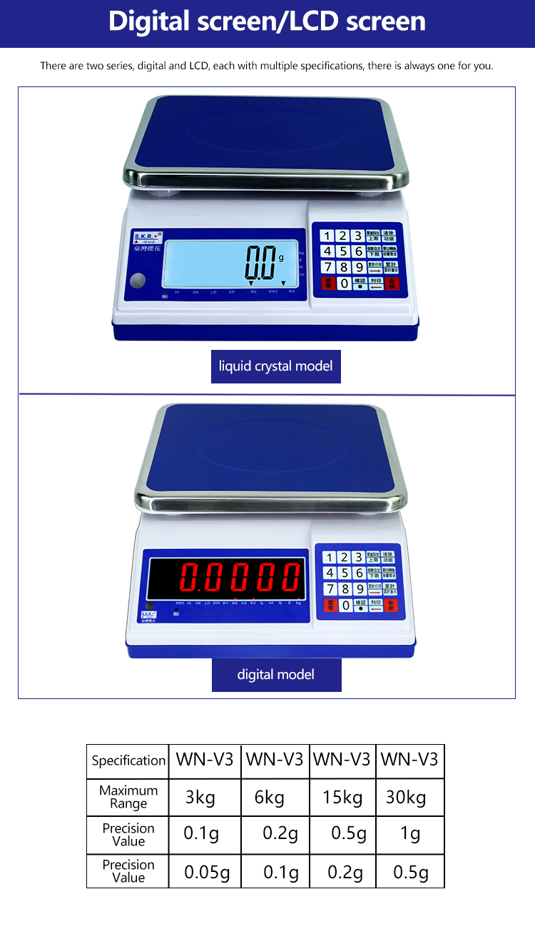300 000 High Precision Multi-Equipment Industrial LCD Weighing Table Scale for Weighing