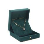 Velvet Emerald Color Jewelry Packaging Box For Necklace