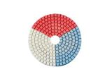 Round Shape Diamond Resin Polishing Pads Wear Resistance Three Color In One