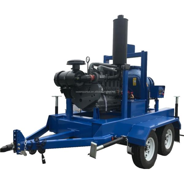 2' 3' 4" 6" 8" 10" Self Priming Solid Handling Trash Pump Diesel Engine Water Pump With Trailer