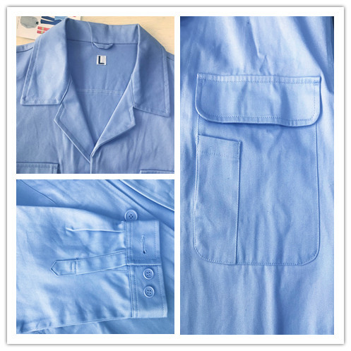 240GSM Cotton 100% Twill 2/1 Long Sleeves Suit Blue Collar