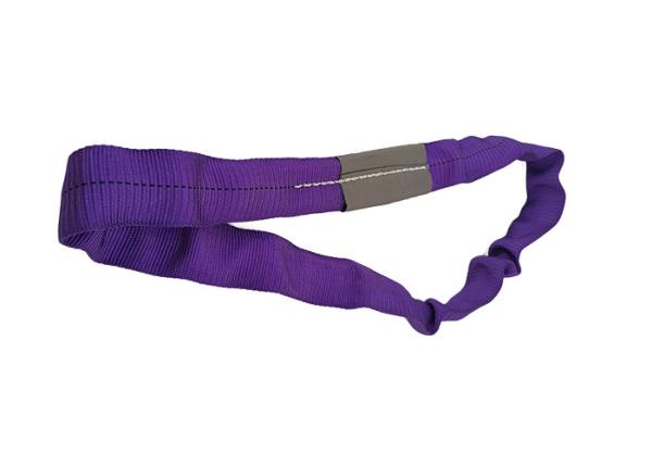 Soft 1 Ton Polyester Endless Round Sling Purple Color 43mm Width For Lifting