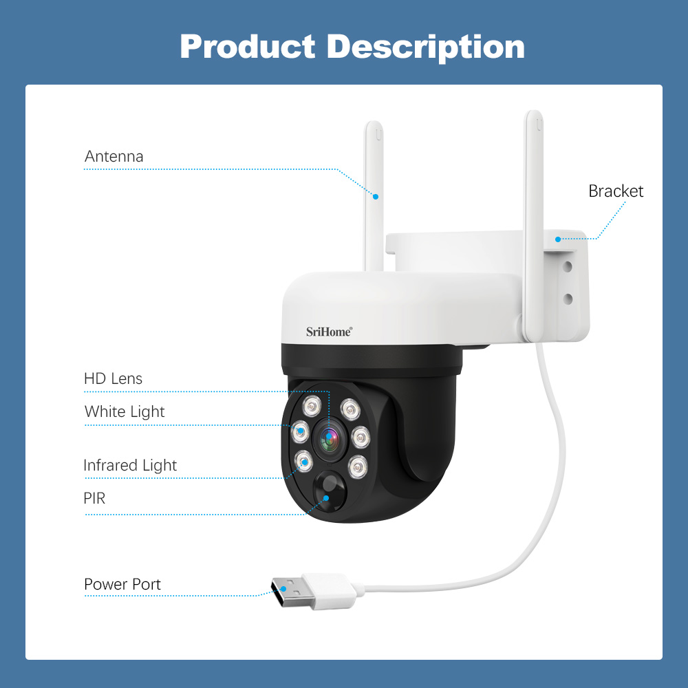 2K 4MP HD Solar Battery Wireless Outdoor IP65 Waterproof Camera Color Night Vision Security PTZ Network WIFI Camera