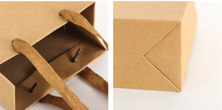 Cardboard Paper Kraft Shopping Paper Bags With Handles Custom Logo Printed