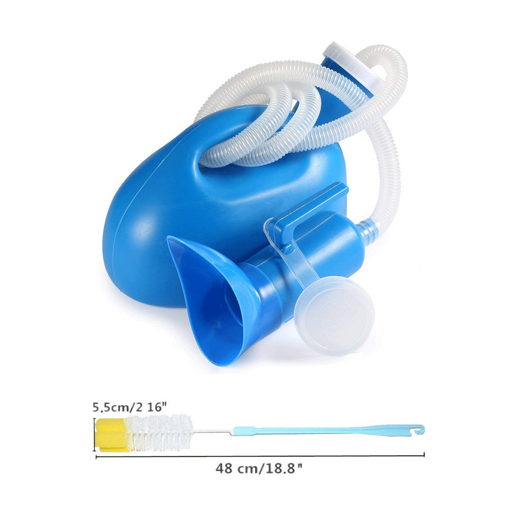 Portable male urinal with lid, Men's urinal,Re-Useable male urine bottle,disposable medical urinal 2000ml,Blue,