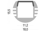 Mounted or suspended installtion 18mm round shape led extrusion