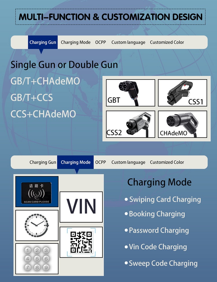 60KW GB/T Electric Car Ocpp Ev Fast Charger DC EV Charging Stations Output Current DC for Fast and Convenient Charging