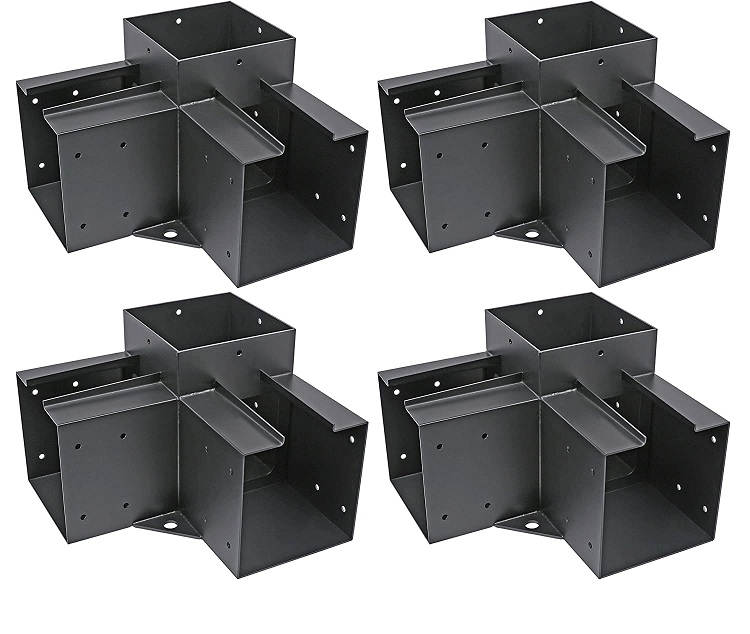 Steel Q235B 3-Way and 5-Way Corner Bracket with 1 Flange Anchors Base Pergola/Gazebo Kit