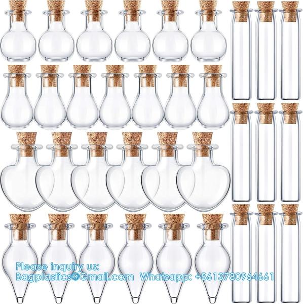 Small Mini Glass Bottles Jars With Cork Stoppers.Wishing Bottle Drifting Bottle